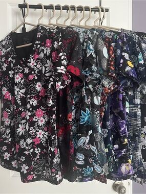 Set of 10 Medical Scrub tops Size Small mostly